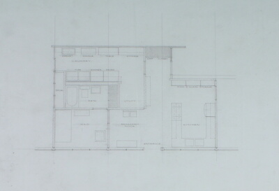 Sammet House, Highland Park, Illinois, Plan for Kitchen and Service Areas