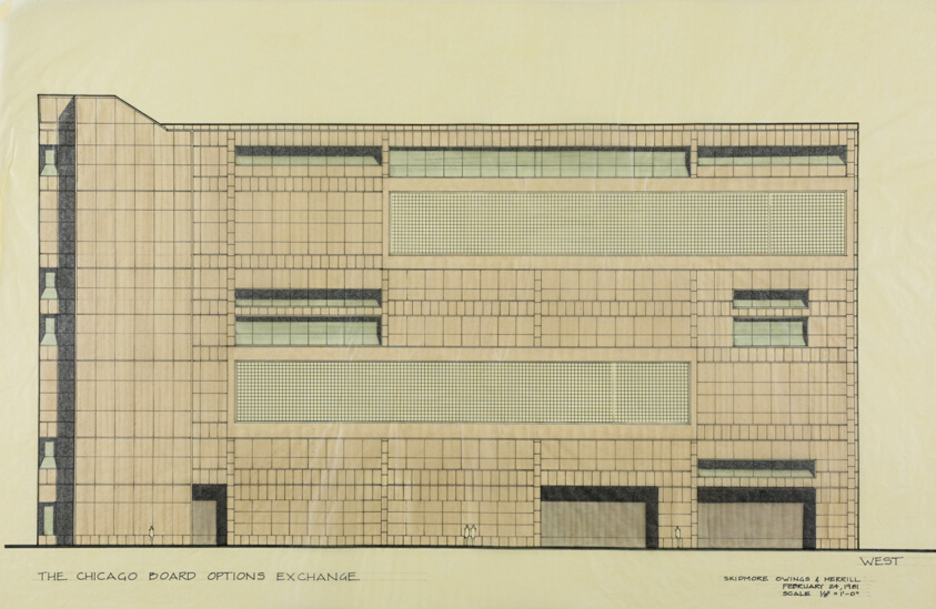 Chicago Board Options Exchange, West Facade Study