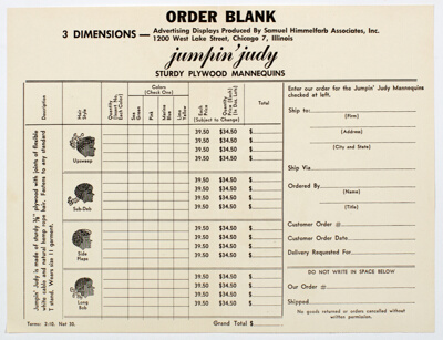"Jumpin Judy" Order Form