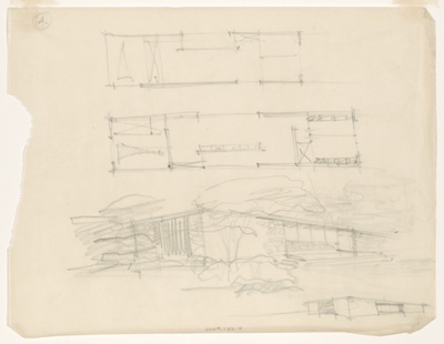 Unidentified House, Perspective and Plans
