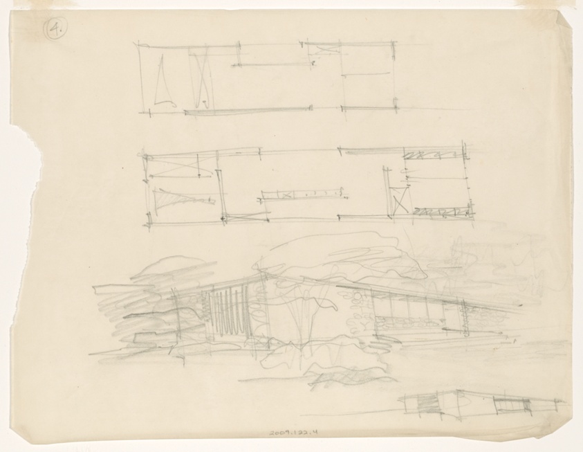 Unidentified House, Perspective and Plans