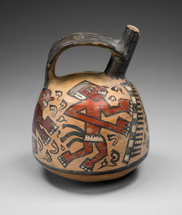 Single Spout and Bridge Vessel Depicting Dancing Figures