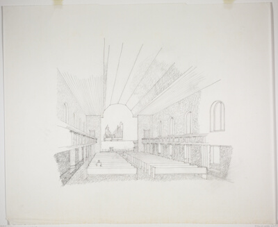 Illinois Wesleyen University Chapel, Bloomington, Illinois, Interior Perspective
