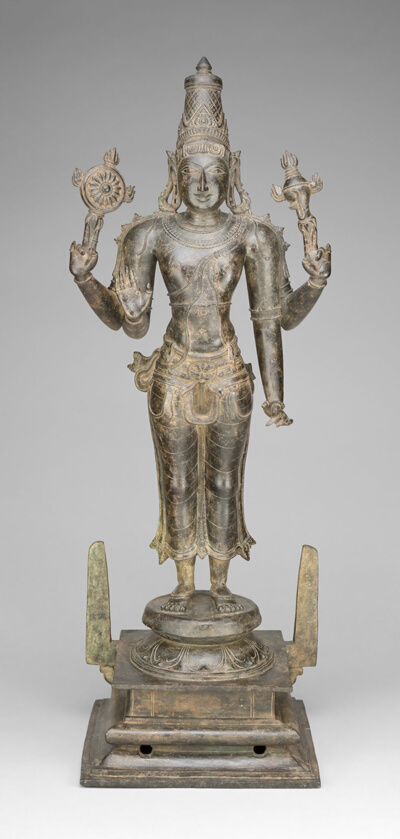 Four-Armed God Vishnu Holding Discus and Conch