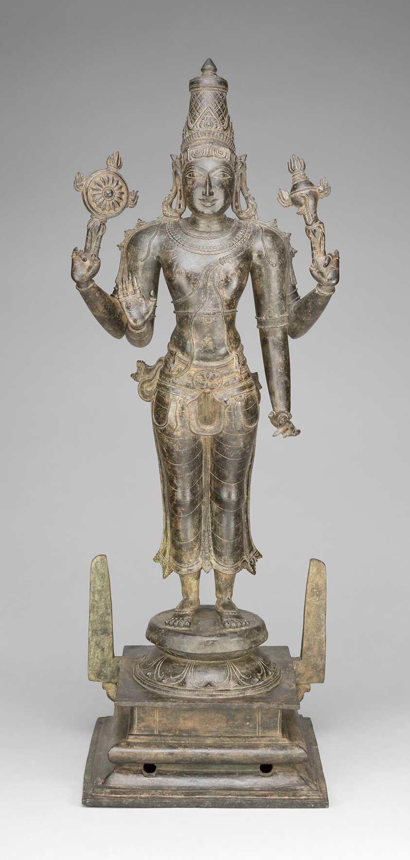 Four-Armed God Vishnu Holding Discus and Conch
