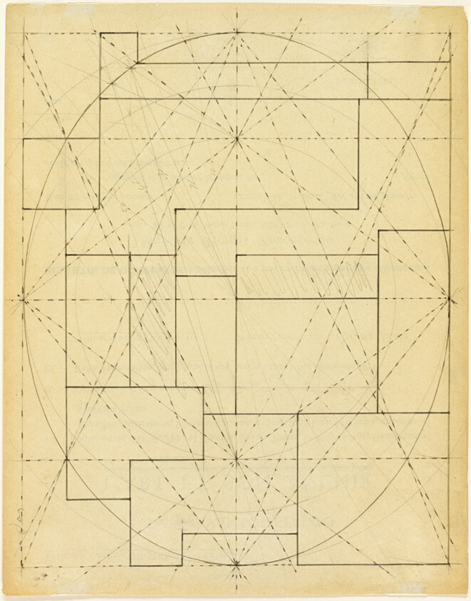 Rear Elevation Study for "Interrelation of Volumes from the Ellipsoid" 