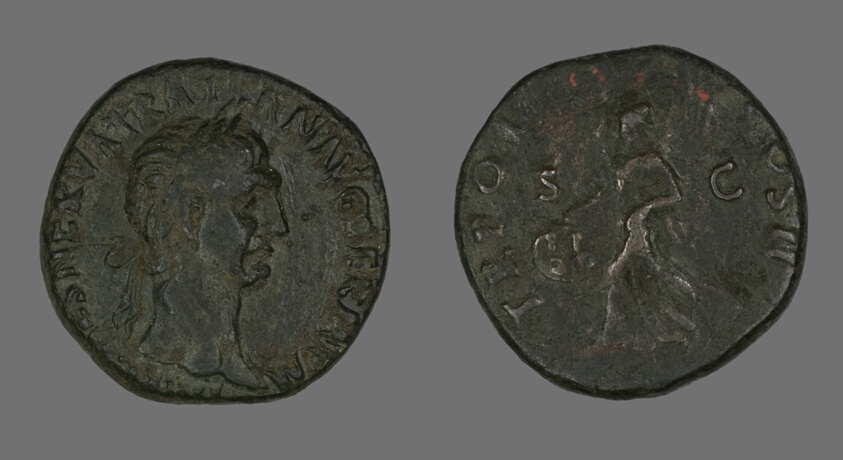 Sestertius (Coin) Portraying Emperor Trajan