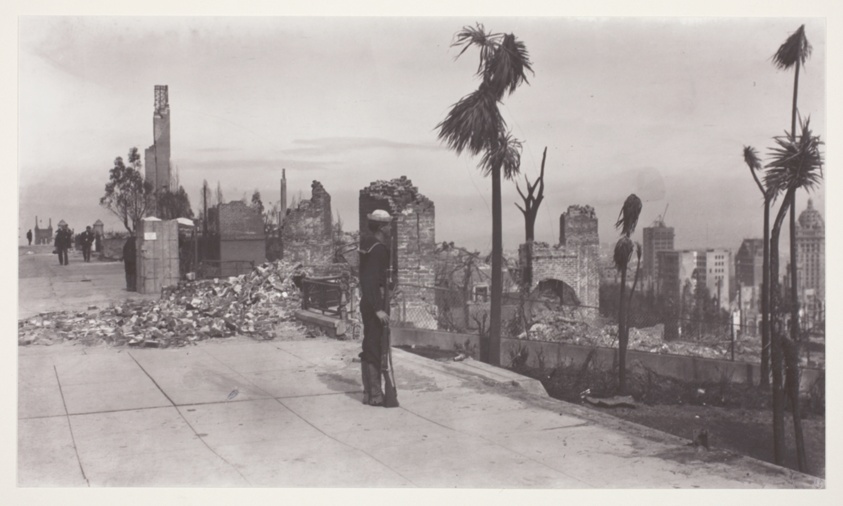 Military Guard on Nob Hill, San Francisco Earthquake and Fire