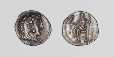 Tetradrachm (Coin) Portraying Alexander the Great Wearing the Head of the Nemean Lion as a Helmet