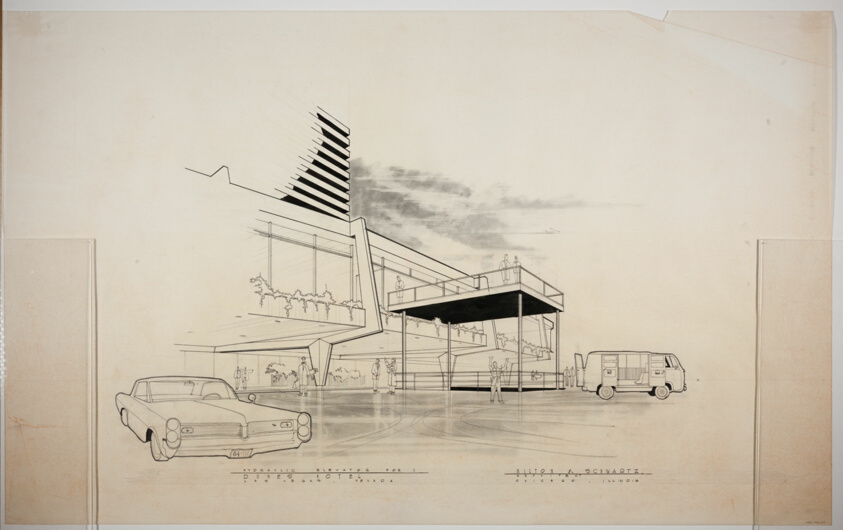 Hydraulic Elevator Proposal, Dunes Hotel, Las Vegas, Nevada, Perspective