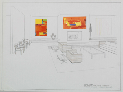 Sigmund Edelstone Apartment, Presentation Interior Design Drawings