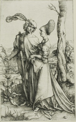 Young Couple Threatened by Death (The Promenade)
