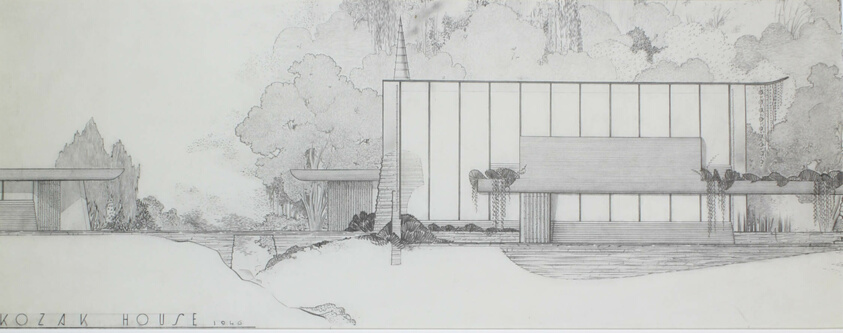 Mr. and Mrs. Andrew Kozak House, Sleepy Hollow, California, Elevation