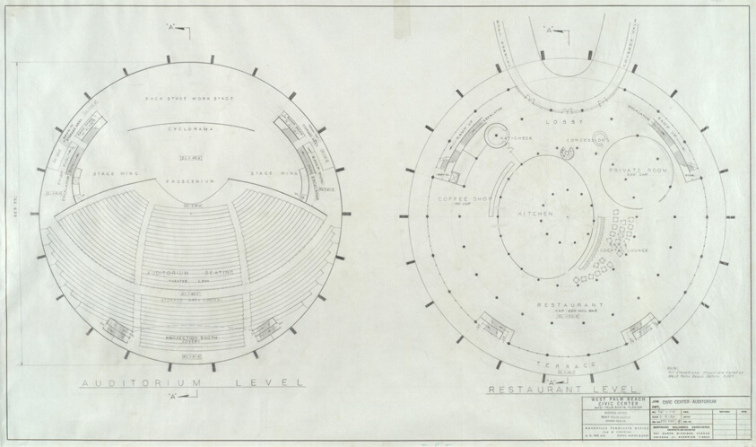 Flagler Marine Center, West Palm Beach, Florida, Civic Auditorium Plan