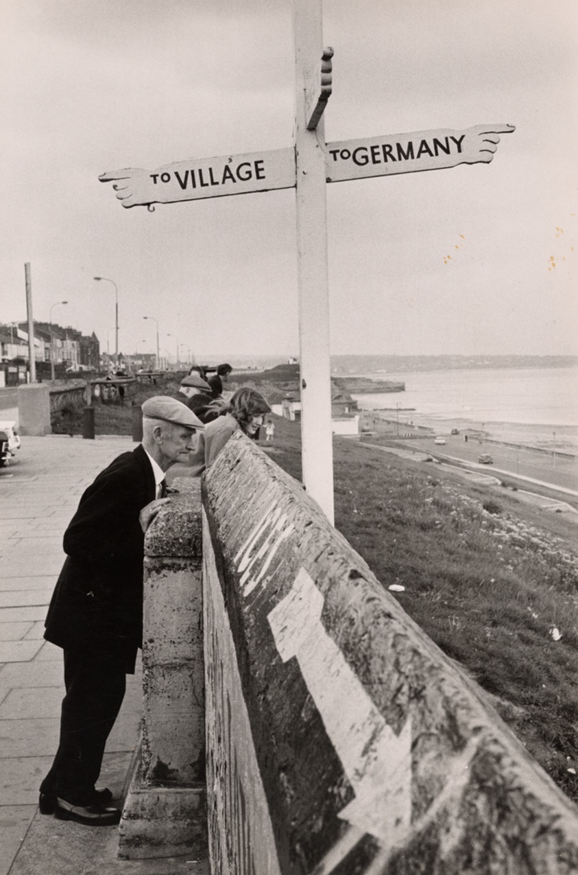 A Sign Post at Seaburn is Pointing to Germany and Seems an Invitation for all Unemployed Skilled Men to There and Find Work, Sunderland, England