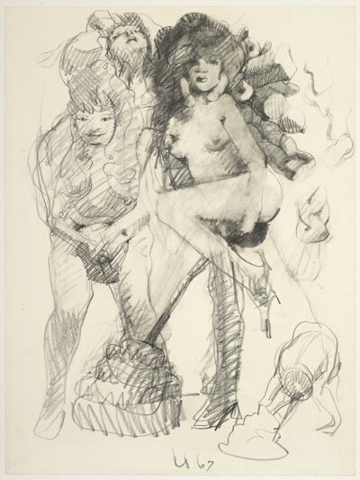 Woman Figure with Medusa Ornaments