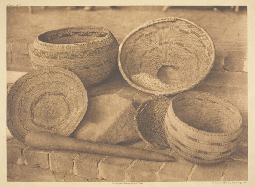Pomo Baskets, Mortar and Pestle