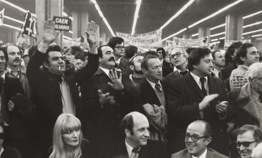 The assembly halls at the Porte de Versailles in Paris were filled with 60,000 party members for the national assizes to elect a new party president, Paris, France