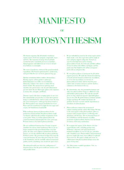 Manifesto of Photosynthesism