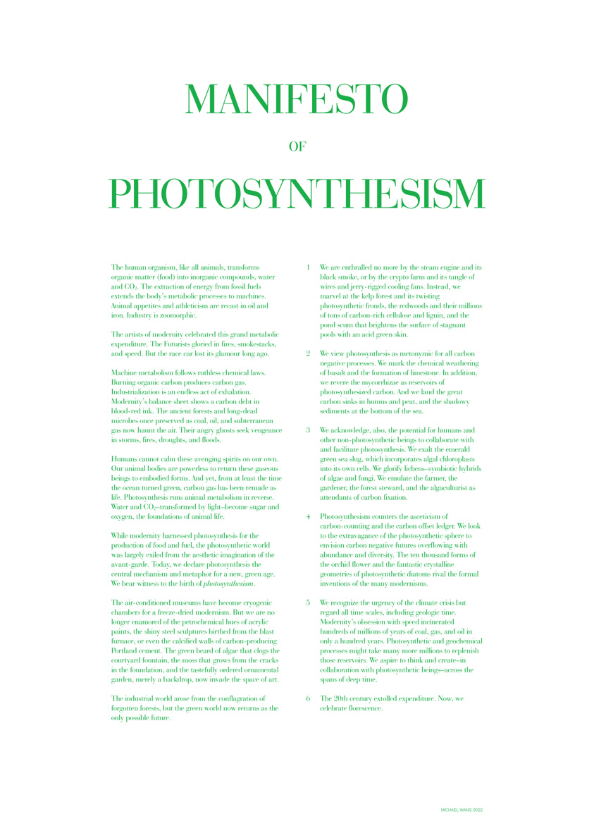 Manifesto of Photosynthesism