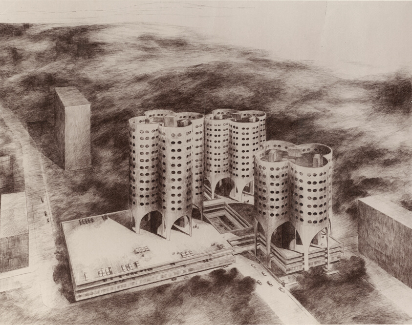 Affiliated Hospitals Center, Brigham Women's Hopsital, Boston, Massachusetts, Copy of Presentation Drawing, Design Drawing
