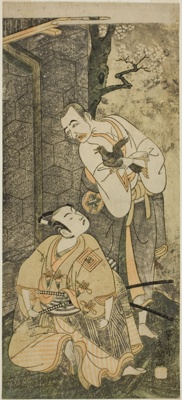 The Actors Nakamura Utaemon I as Seigen (right), and Ichikawa Komazo II as Shimizu Tonoinosuke Kiyoharu (left), in the Play Soga Moyo Aigo no Wakamatsu, Performed at the Nakamura Theater in the Third Month, 1769