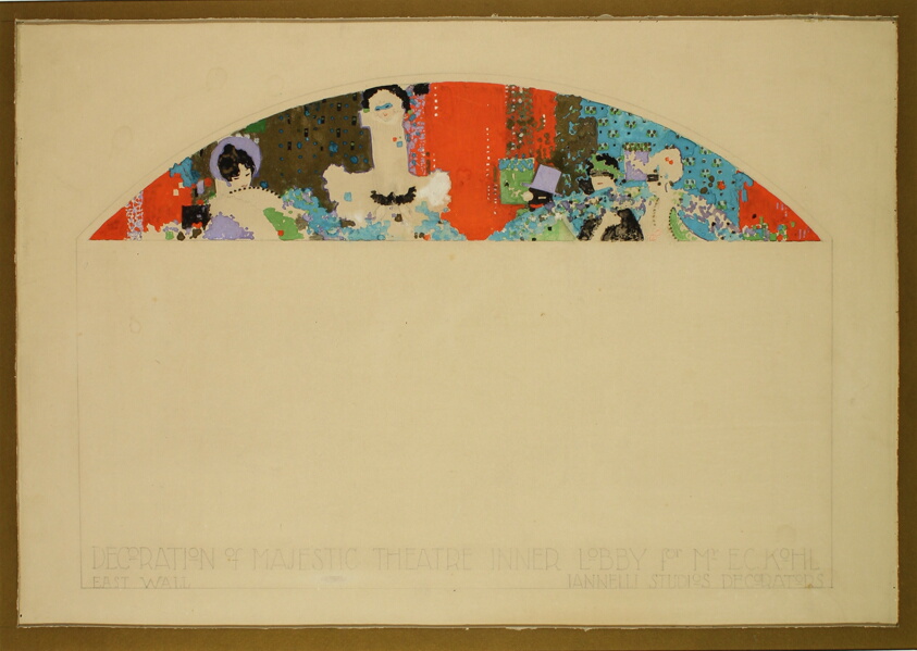 Lobby Lunette Mural, East Wall, Majestic Theatre, Chicago, Illinois, Study