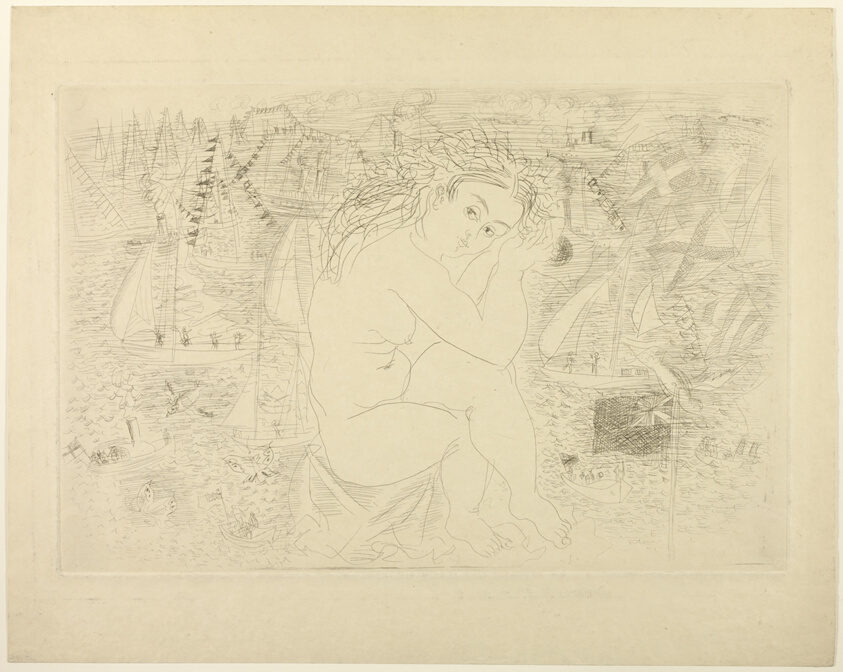 Nude before a Harbor