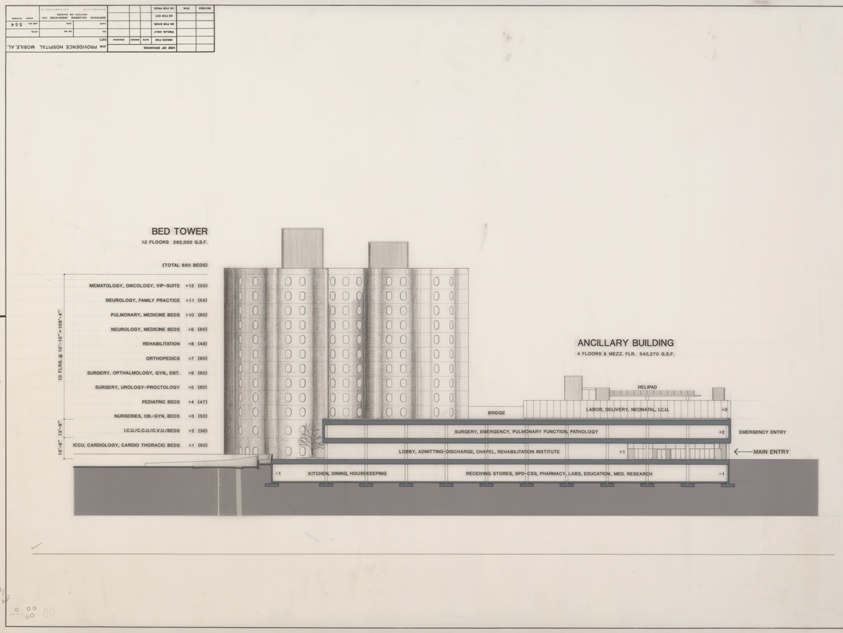Good Samaritan Hospital: Section through Ancillary Building