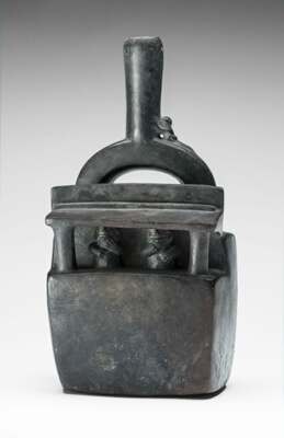 Vessel in the Form of Two Figures Seated Inside a Structure