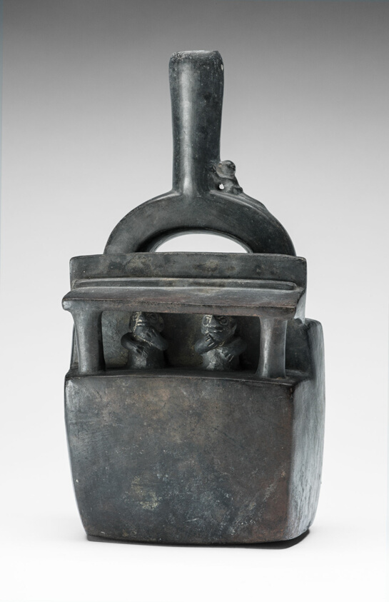 Vessel in the Form of Two Figures Seated Inside a Structure