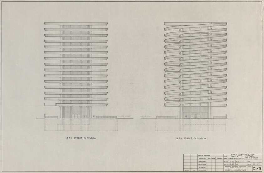 Park City, Denver, Colorado, Commercial Building 15th and 16th Street, Elevations