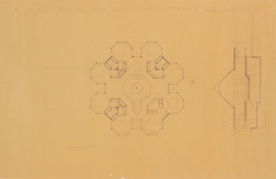 Nicol Residence, Kansas City, Missouri, Floor Plan and Section