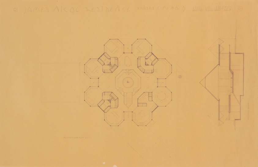Nicol Residence, Kansas City, Missouri, Floor Plan and Section