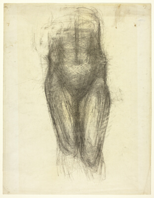 Nude Female Torso (recto); Untitled (Draped Head) (verso)