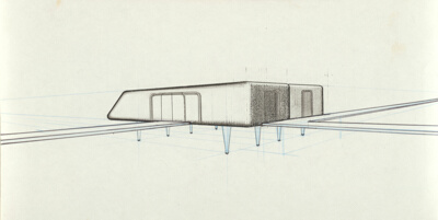 Yemen Modular Hospital Perspective, Presentation Drawing