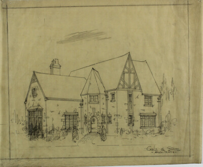 Joseph Ricker House, Chicago Illinois, Perspective Sketch