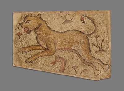 Leaping Feline in Floral Field