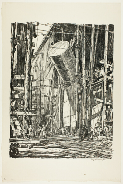 Lifting an Oil Tank into a Train Ferry