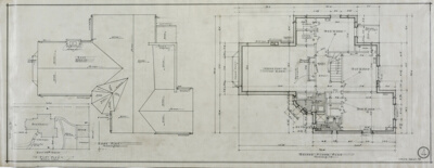 Joseph Ricker House, Chicago, Illinois, Roof and Second Floor Plans