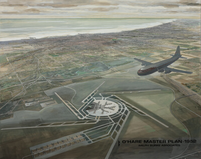 O'Hare Field Master Plan, Illinois, Presentation Drawing, Aerial View