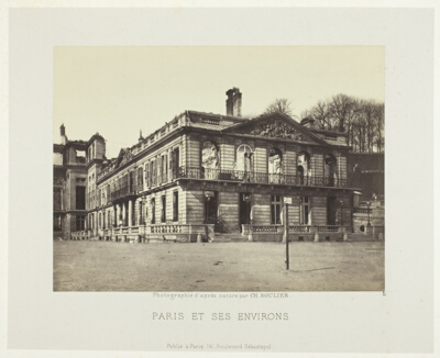 Palais de Saint-Cloud, from the series "Paris et ses environs"