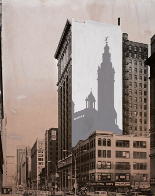 Proposal To Paint the Shadow of Madison Square Garden Tower, Corner of Central Park South and 23rd Street, New York City, New York, Photograph