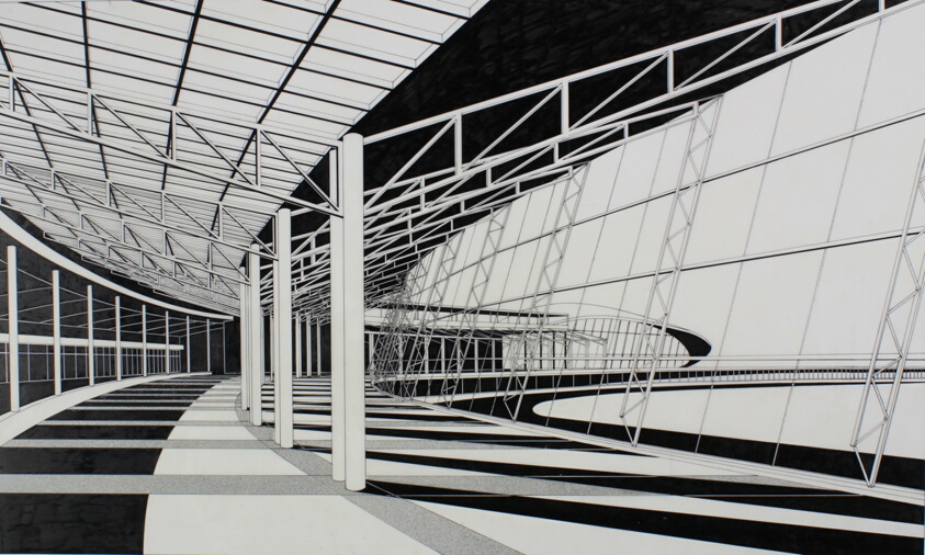 Departure Concourse Trans World Airlines, JFK International Airport, New York, Interior Perspective