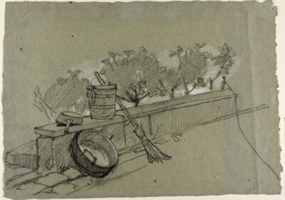 Objects on Wall, study for Couture, The Bird-Catcher