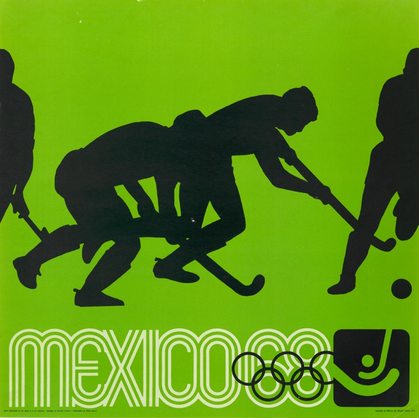 Mexico CIty 1968 Olympics Hockey Poster
