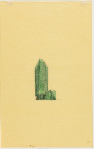 Time and Life Building, Chicago, Illinois, Perspective Sketch