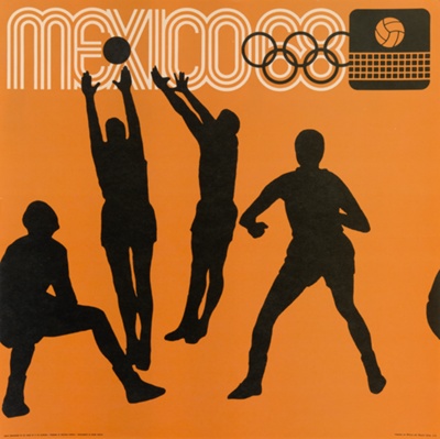 Mexico City 1968 Olympics Volleyball Poster