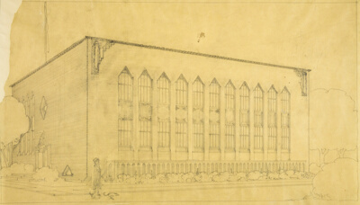 Saint Francis Xavier High School, Wilmette, Illinois, Perspective Sketch