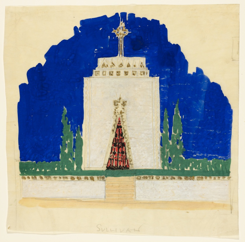 Proposed Monument, Louis Sullivan Graceland Cemetary, Sketch